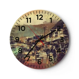 Wall clock - Clock on glass - Life As a Abundance of Greyness - 30x30 cm