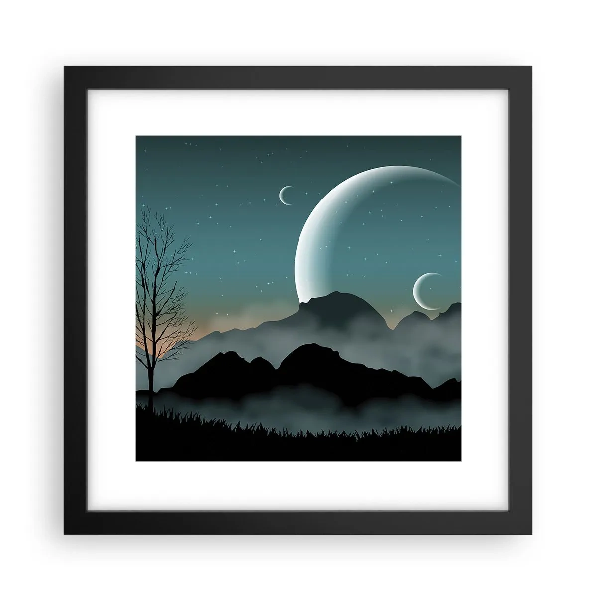 Poster in black frame - Carnival of a Starry Night - 30x30 cm