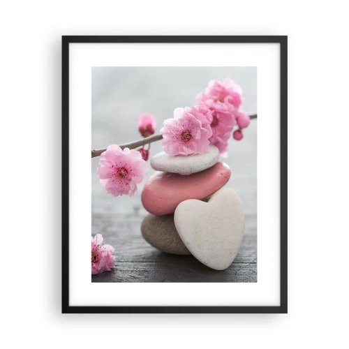 Poster in black frame - Bliss with Cherry Blossom - 40x50 cm