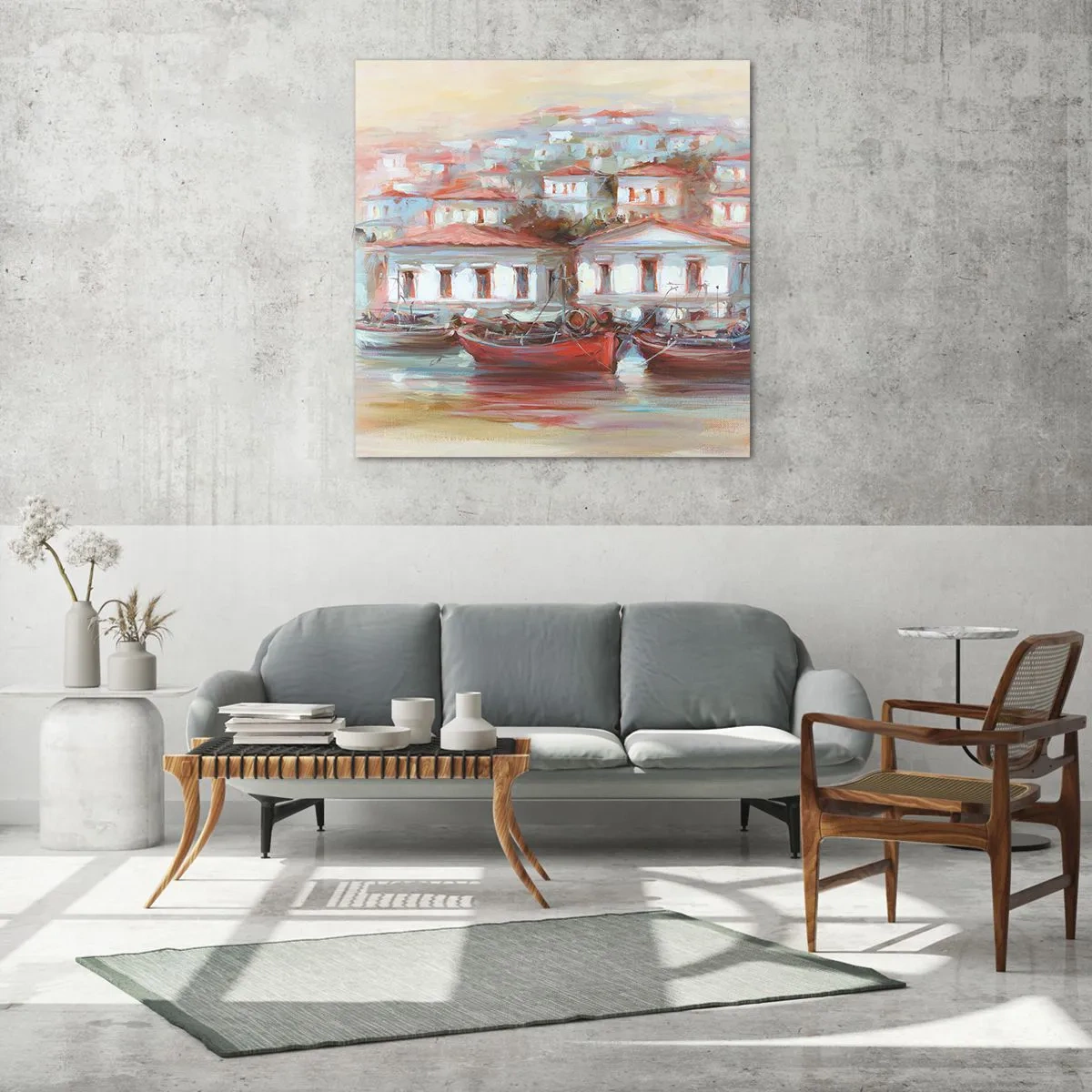 Glass picture - Happy Town - 50x50 cm