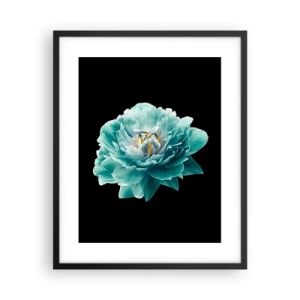 Poster in black frame - Blue and Gold Petals - 40x50 cm