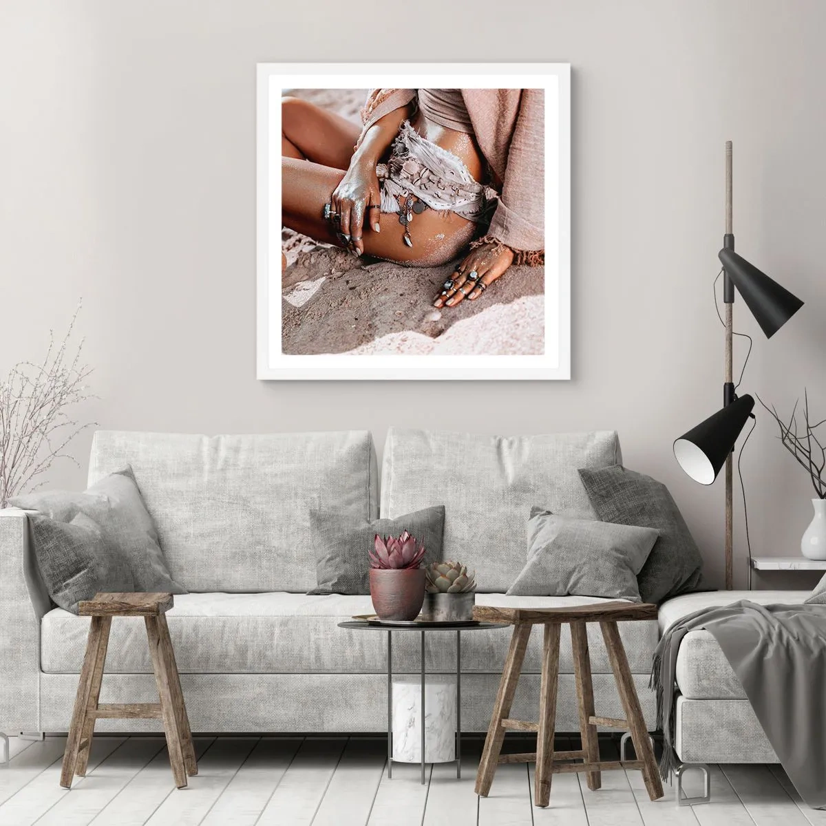 Poster in white frmae - Thrown Out by the Waves - 50x50 cm