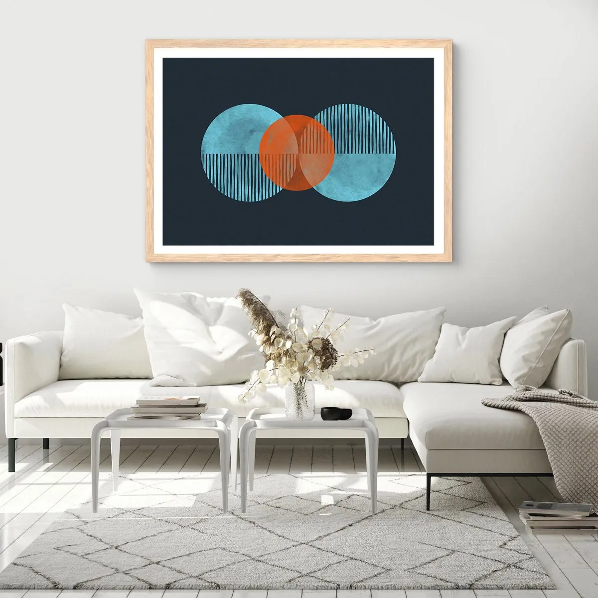 Poster in light oak frame - Symmetrical Composition - 40x30 cm