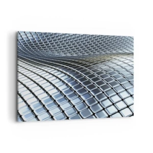 Canvas picture - Metallic Silver Wave - 120x80 cm