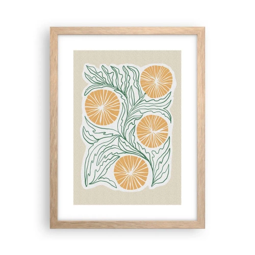 Poster in light oak frame - Ethnic with an Abstract Note - 30x40 cm