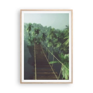 Poster in light oak frame - Hanging Bridge in the Green - 70x100 cm