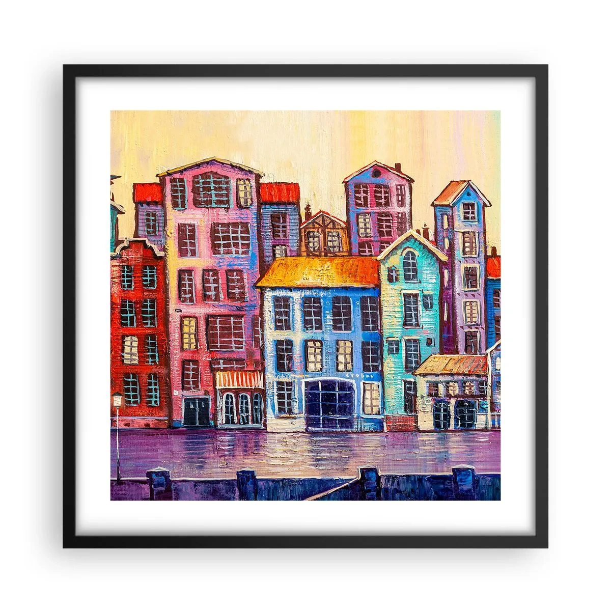 Poster in black frame - City Like From a Fairytale - 50x50 cm