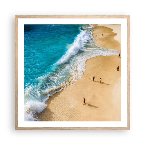 Poster in light oak frame - And Next the Sun, Beach… - 60x60 cm