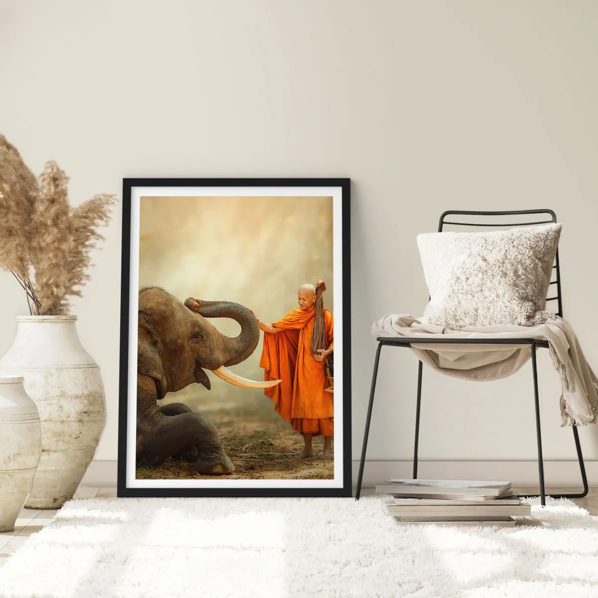 Poster in black frame - Unexpected Meeting - 40x50 cm