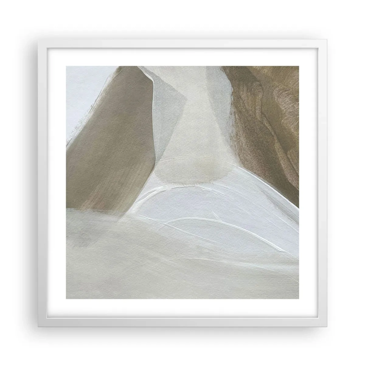 Poster in white frmae - Waves of White - 50x50 cm