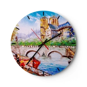 Wall clock - Clock on glass - Their Time Never Passes - 40x40 cm
