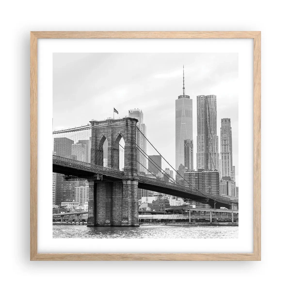 Poster in light oak frame - New York Style  - 50x50 cm