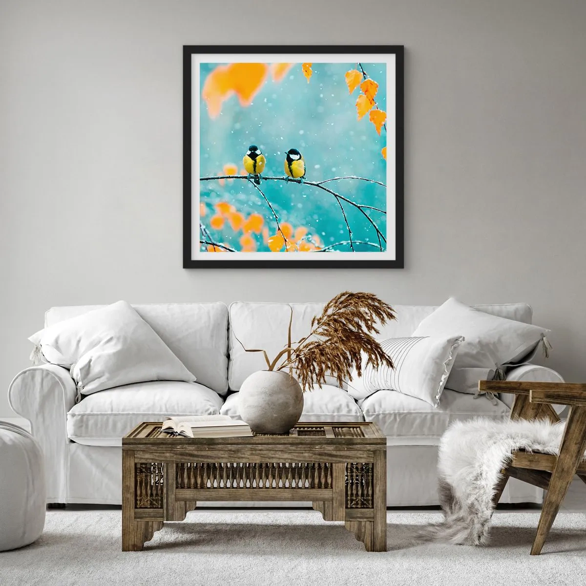 Poster in black frame - Birdy Gossip - 30x30 cm