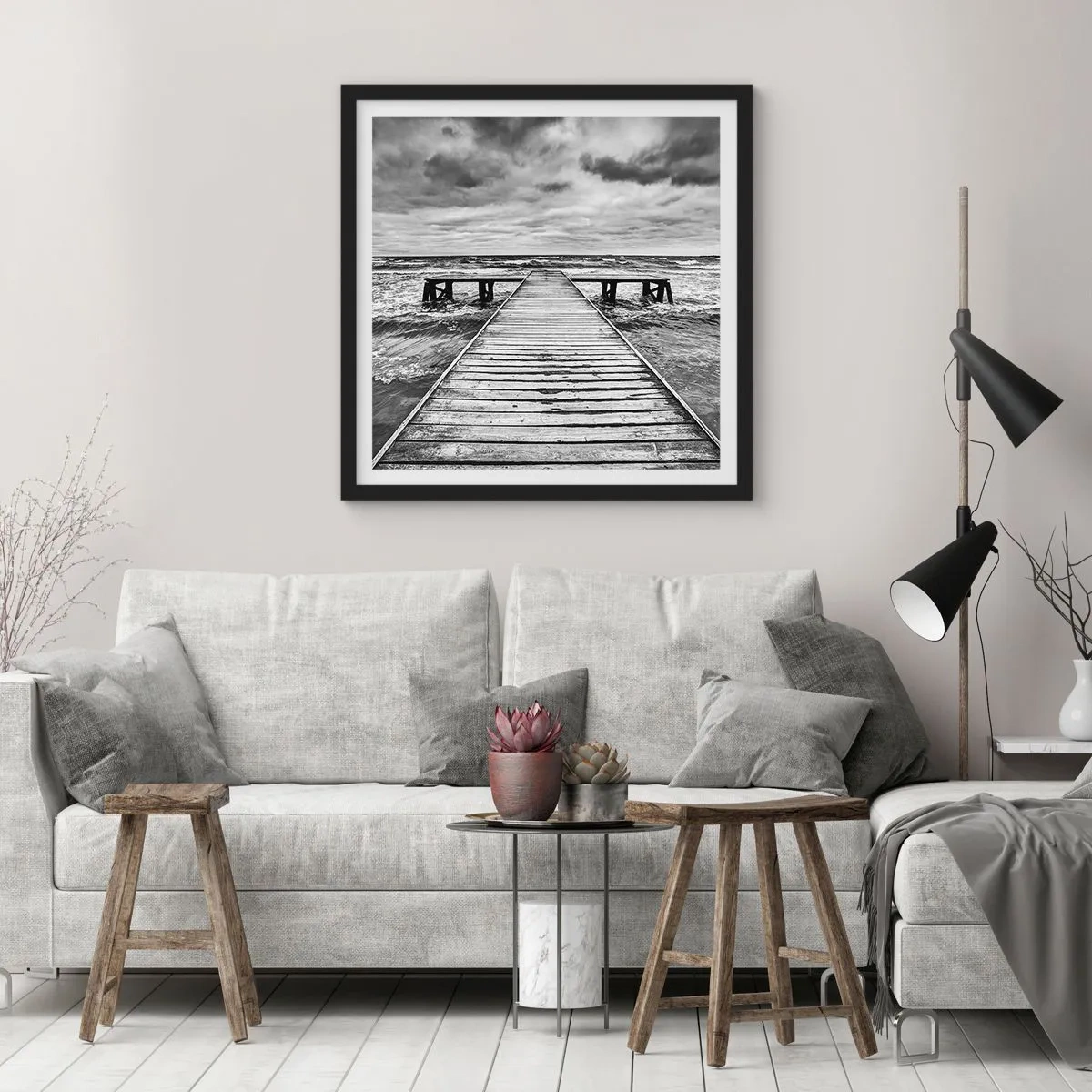 Poster in black frame - Waiting for the Wind to Blow away - 40x40 cm