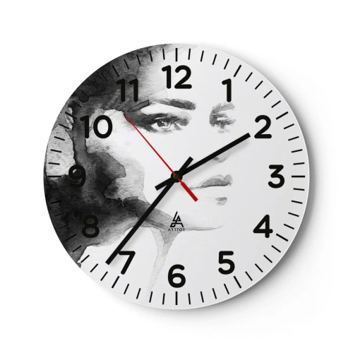 Wall clock - Clock on glass - Created from Mystery and Mist - 40x40 cm