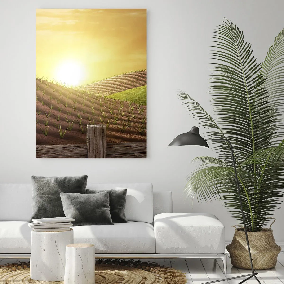 Glass picture - Farm Straight from a Tale - 70x100 cm