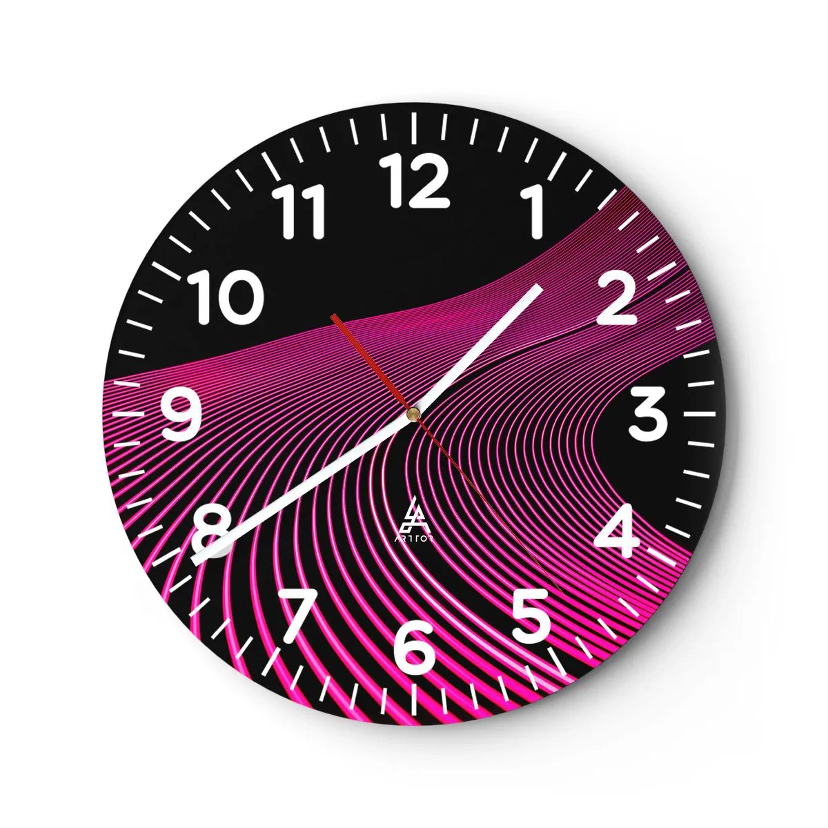 Wall clock - Clock on glass - Alley of Light - 40x40 cm