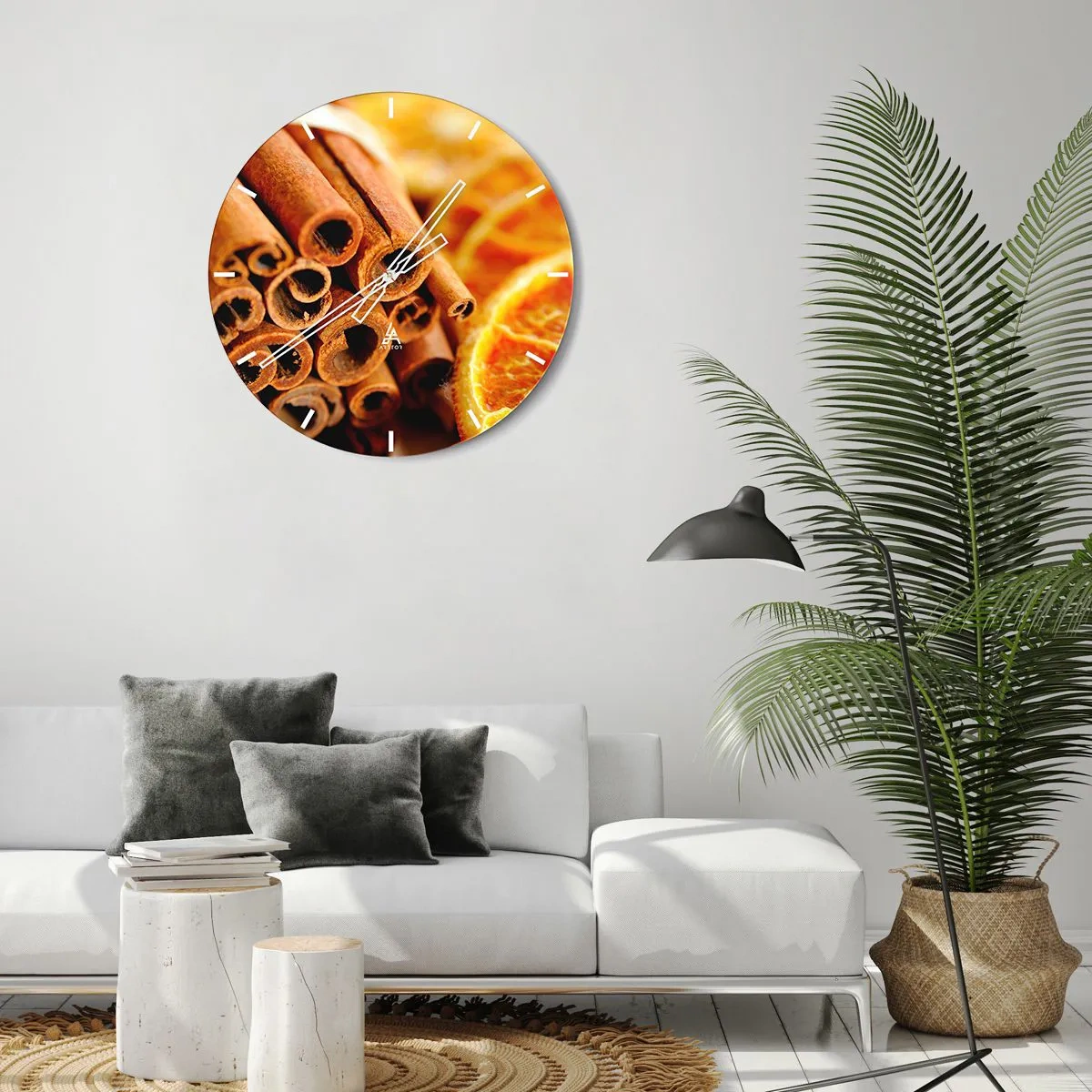 Wall clock - Clock on glass - Can You Smell the Aroma? - 30x30 cm