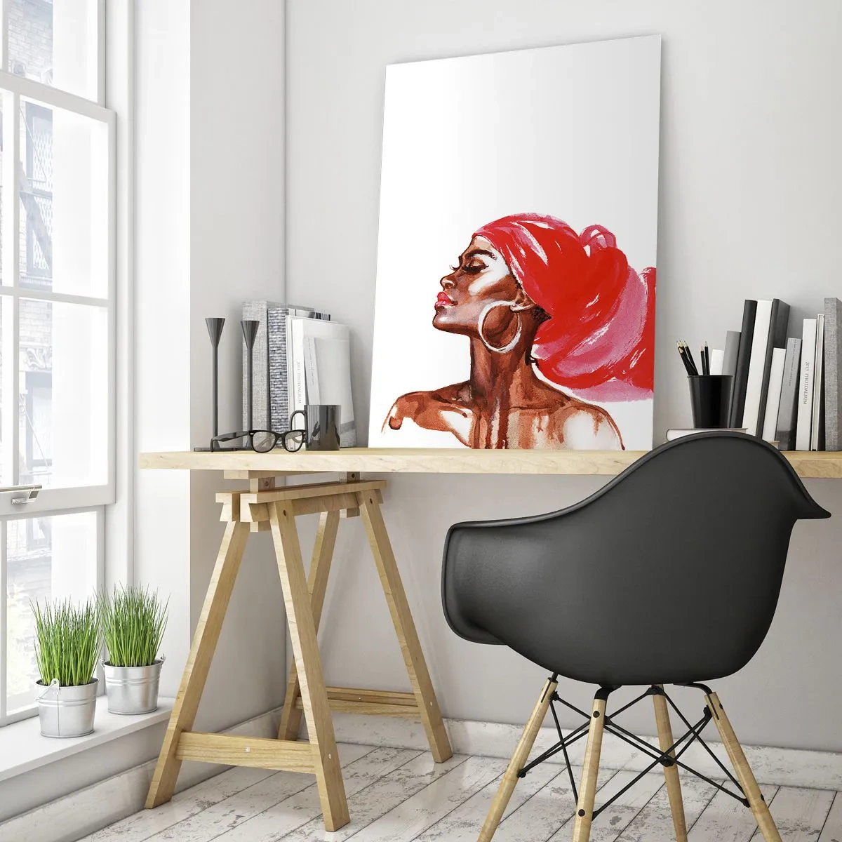 Glass picture - Ebony Beauty - 50x70 cm