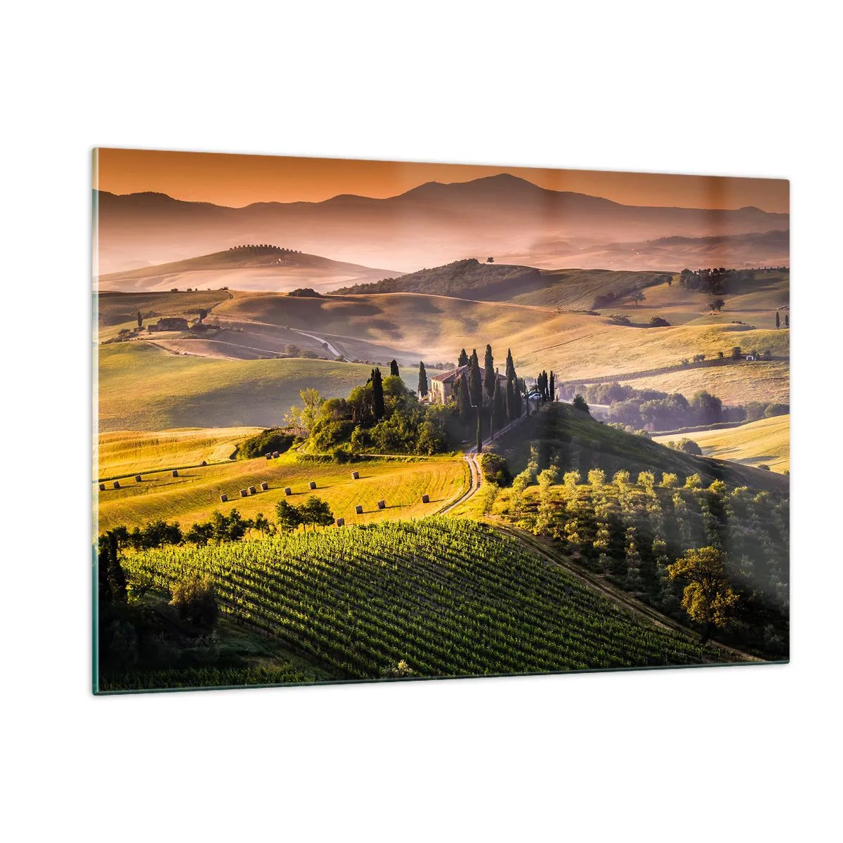 Glass picture - Arcadia - Tuscan Landscape - 120x80 cm