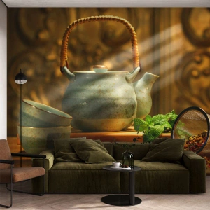 Photo Wallpaper Premium Canvas - Treaty about Drinking Tea - Gastronomy, Tea, Dried Herbs - 400x280 cm