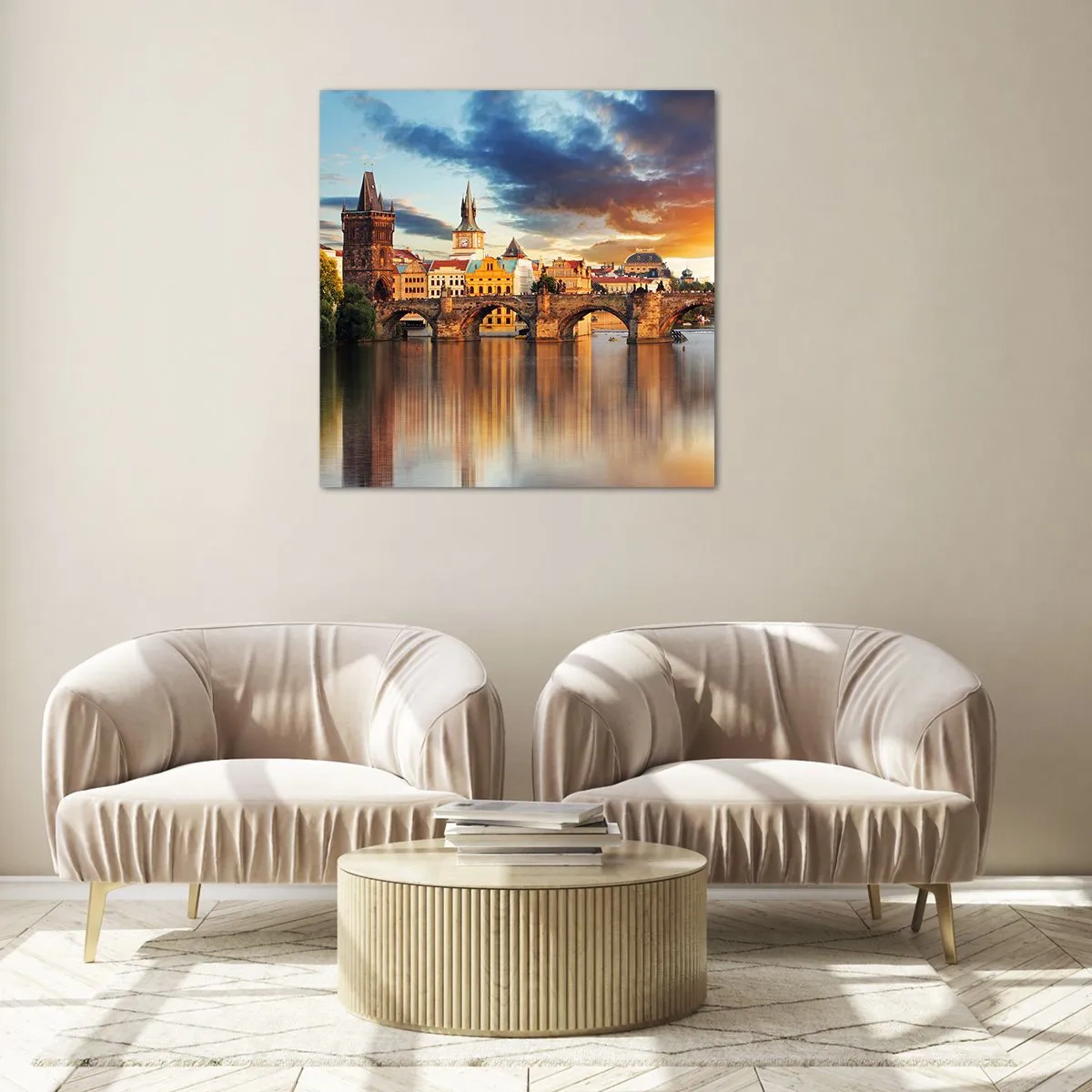 Glass picture - Beautiful Prague - 60x60 cm