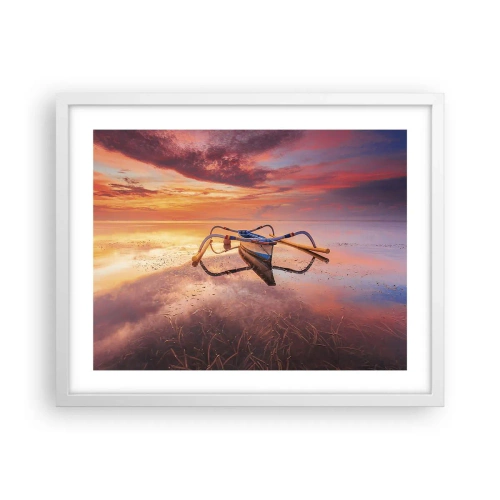 Poster in white frmae - Tranquility of Tropical Evening - 50x40 cm