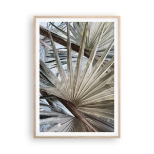 Poster in light oak frame - Fans in tropics - 70x100 cm