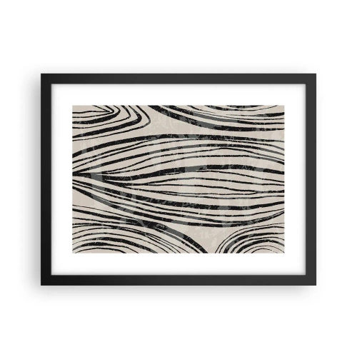 Poster in black frame - Spillover of Lines - 40x30 cm