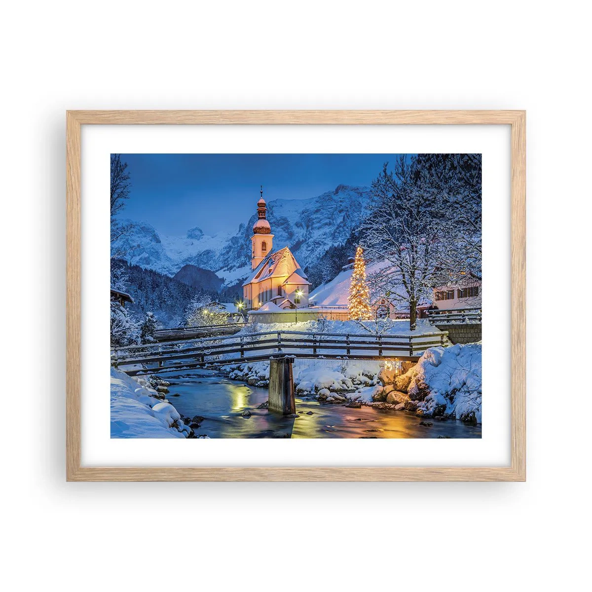 Poster in light oak frame - Spirit of Christmas - 50x40 cm