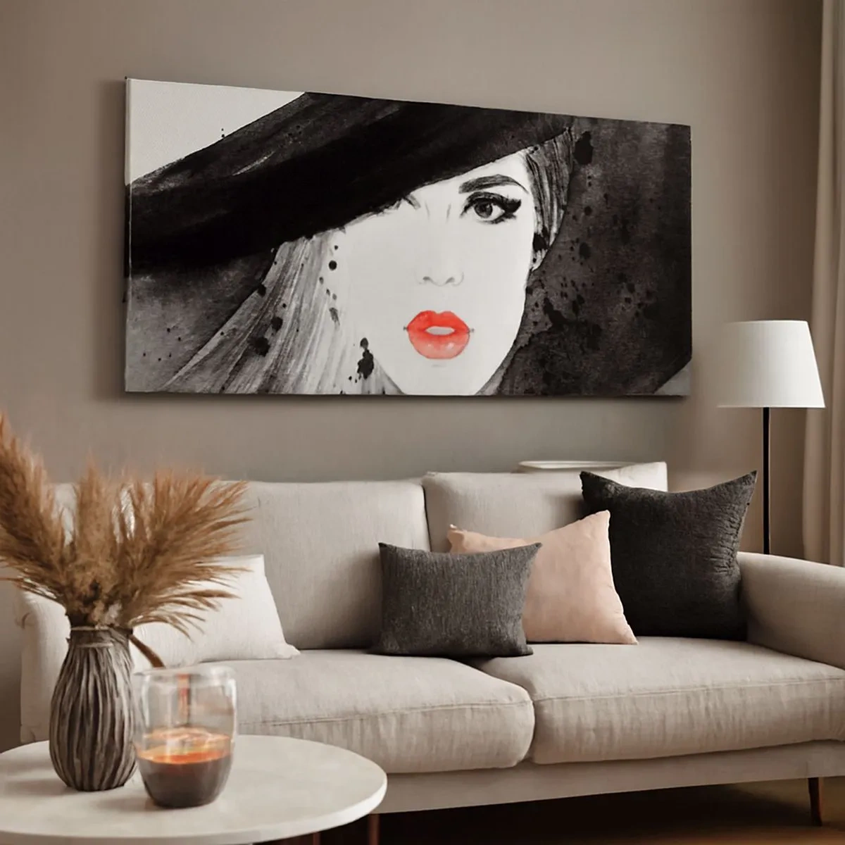 Canvas picture - Lady in Black - 100x40 cm