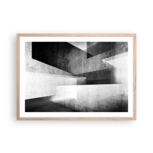 Poster in light oak frame - Structure of Space - 70x50 cm