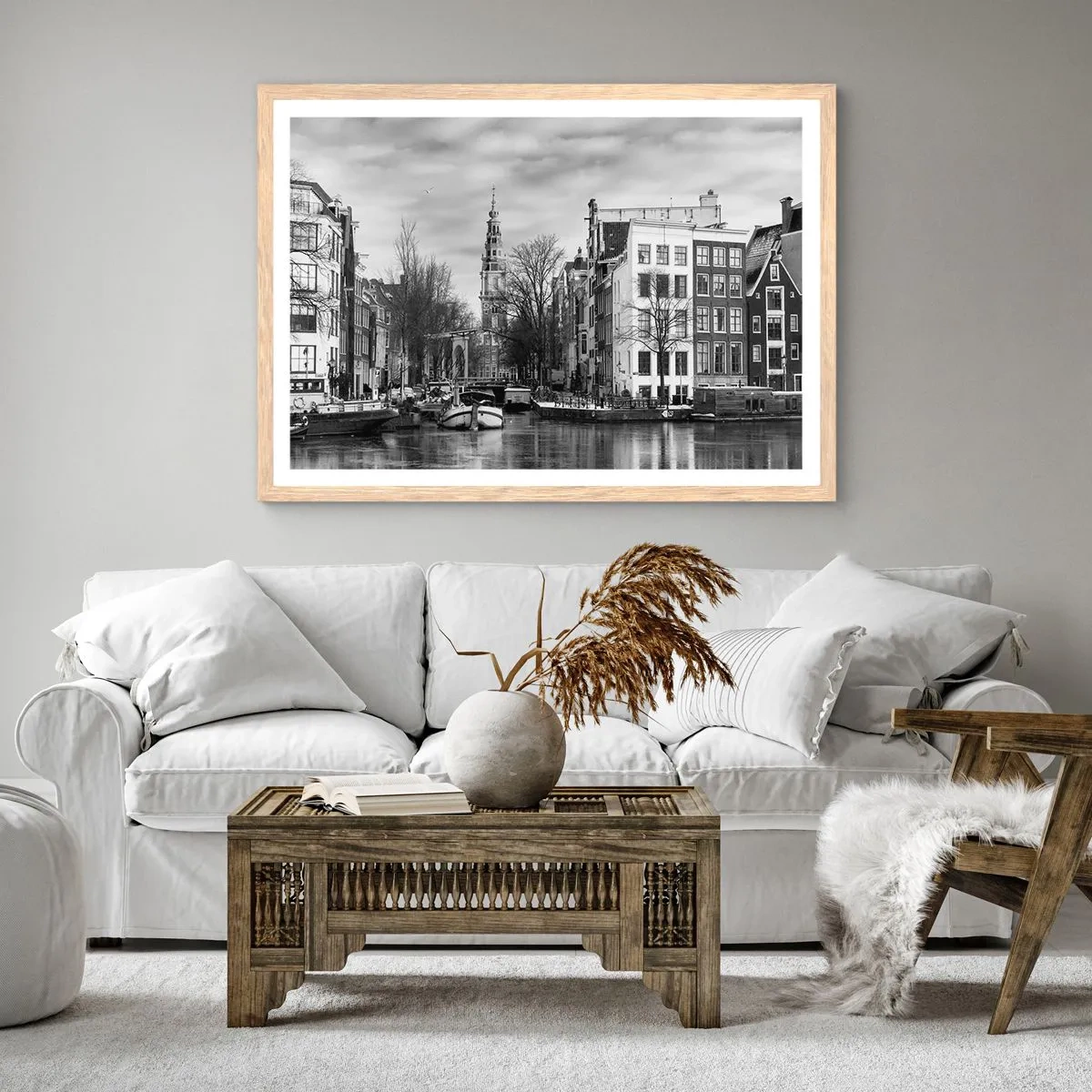 Poster in light oak frame - Amsterdam Atmosphere - 50x40 cm