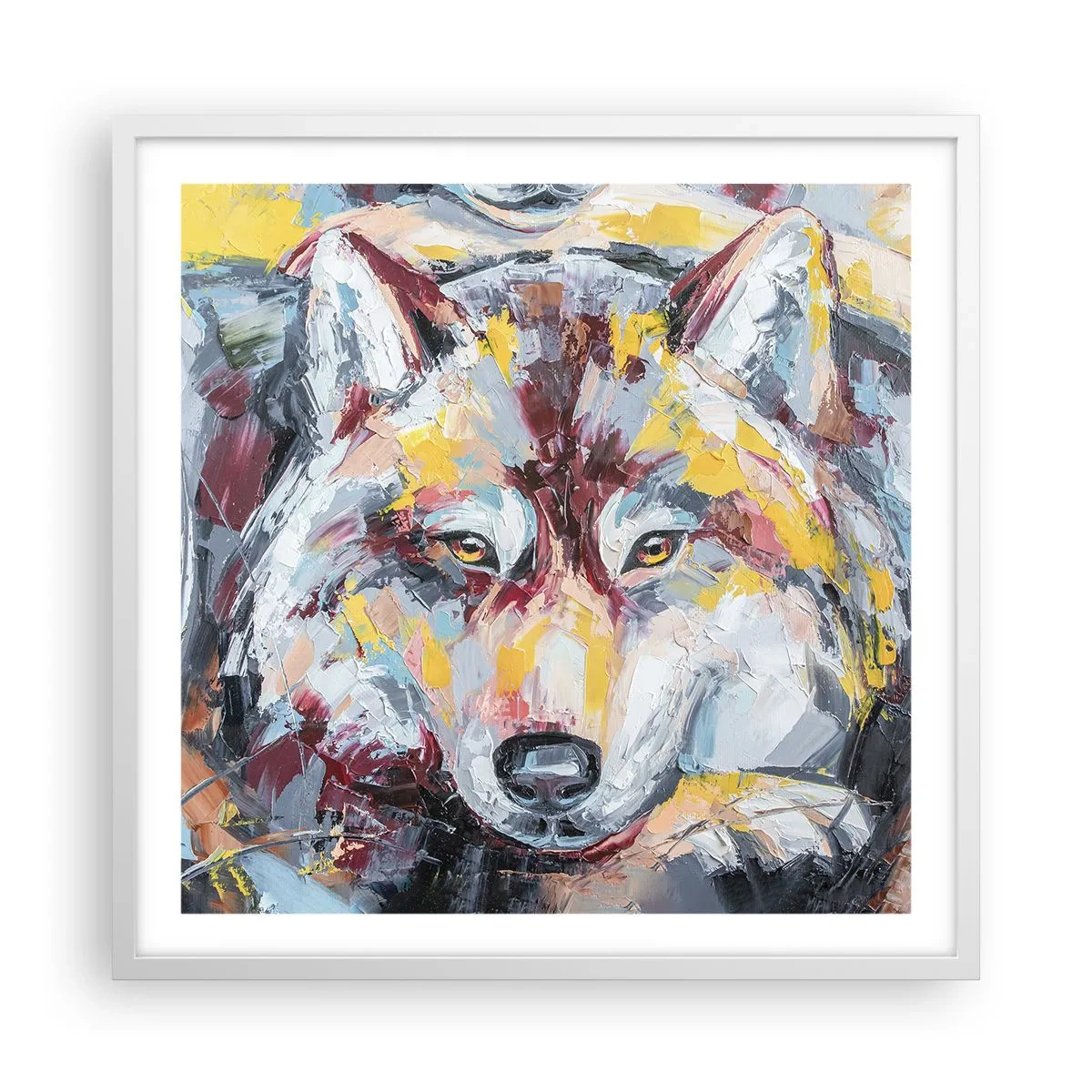 Poster in white frmae - Wolf Eyes - 60x60 cm