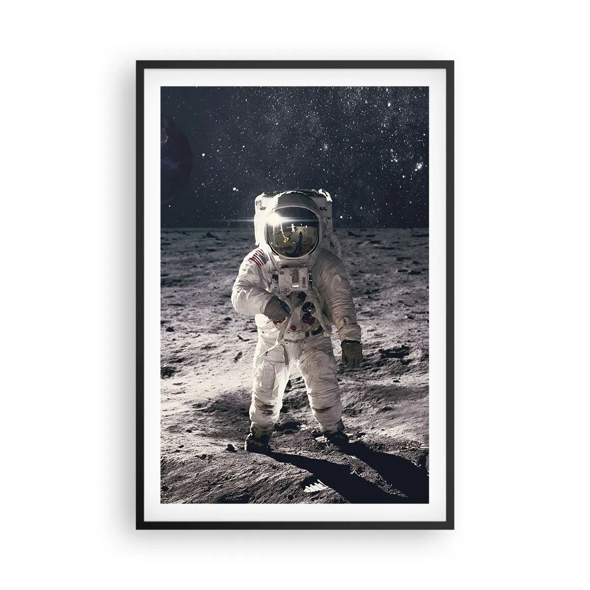 Poster in black frame - Greetings from the Moon - 61x91 cm