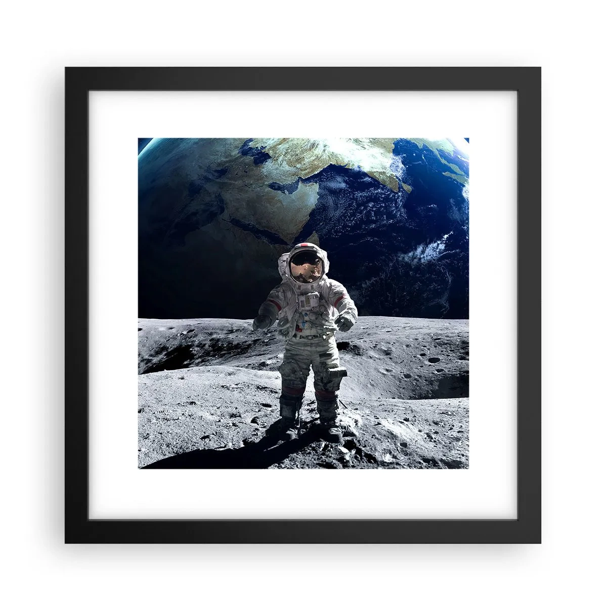 Poster in black frame - Greetings from the Moon - 30x30 cm