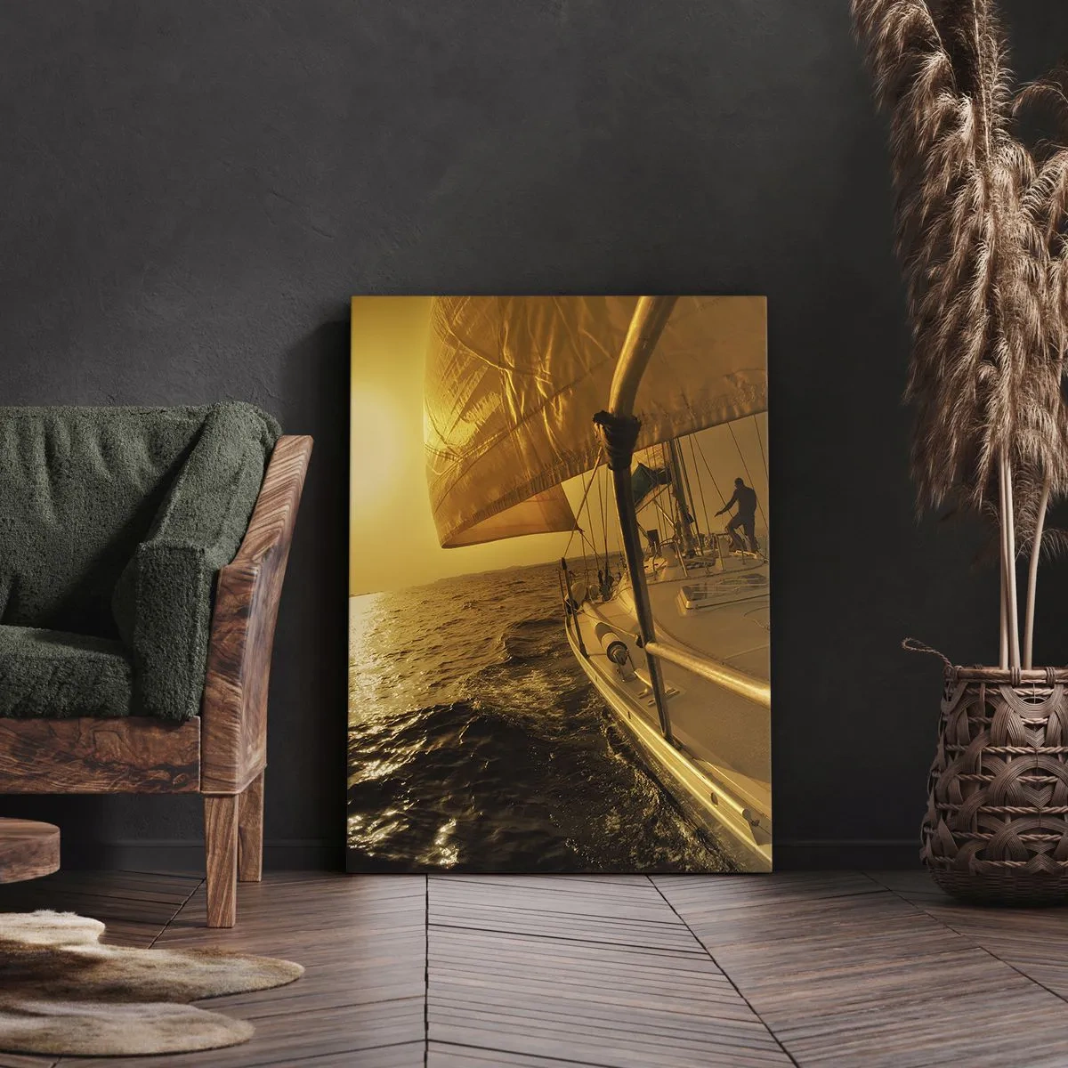 Canvas picture - Golden Evening after a Colourful Day - 80x120 cm