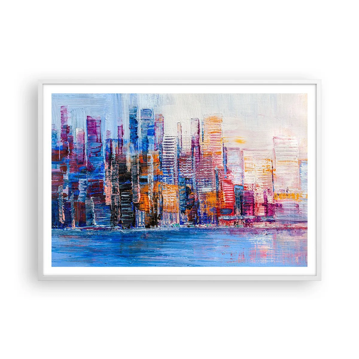 Poster in white frmae - Joyful Metropolis - 100x70 cm