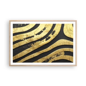 Poster in light oak frame - Everything Flows - 91x61 cm