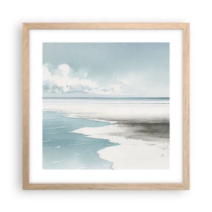 Poster in light oak frame - Gentle Tide - 40x40 cm
