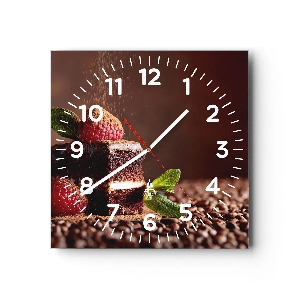 Wall clock - Clock on glass - Life Is Sweet - 30x30 cm