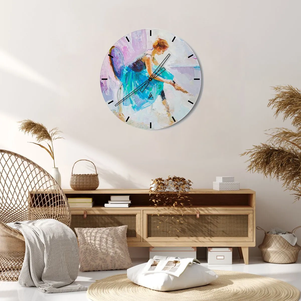 Wall clock - Clock on glass - Unspeakable Grace, Subtle Charm - 40x40 cm