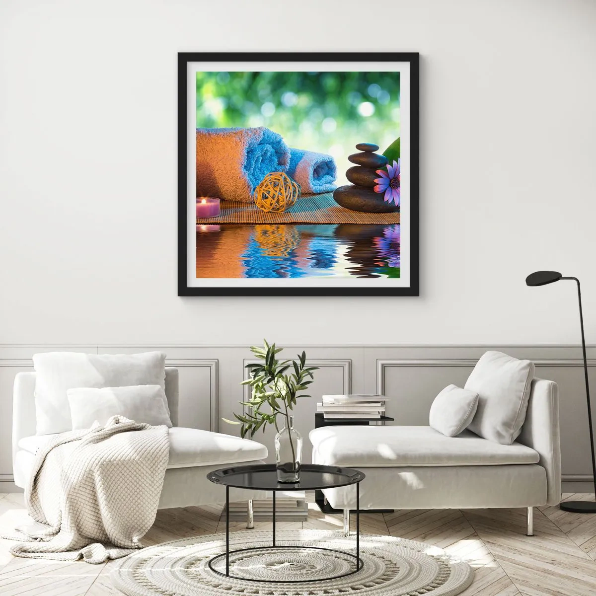 Poster in black frame - Time for the Body - 60x60 cm