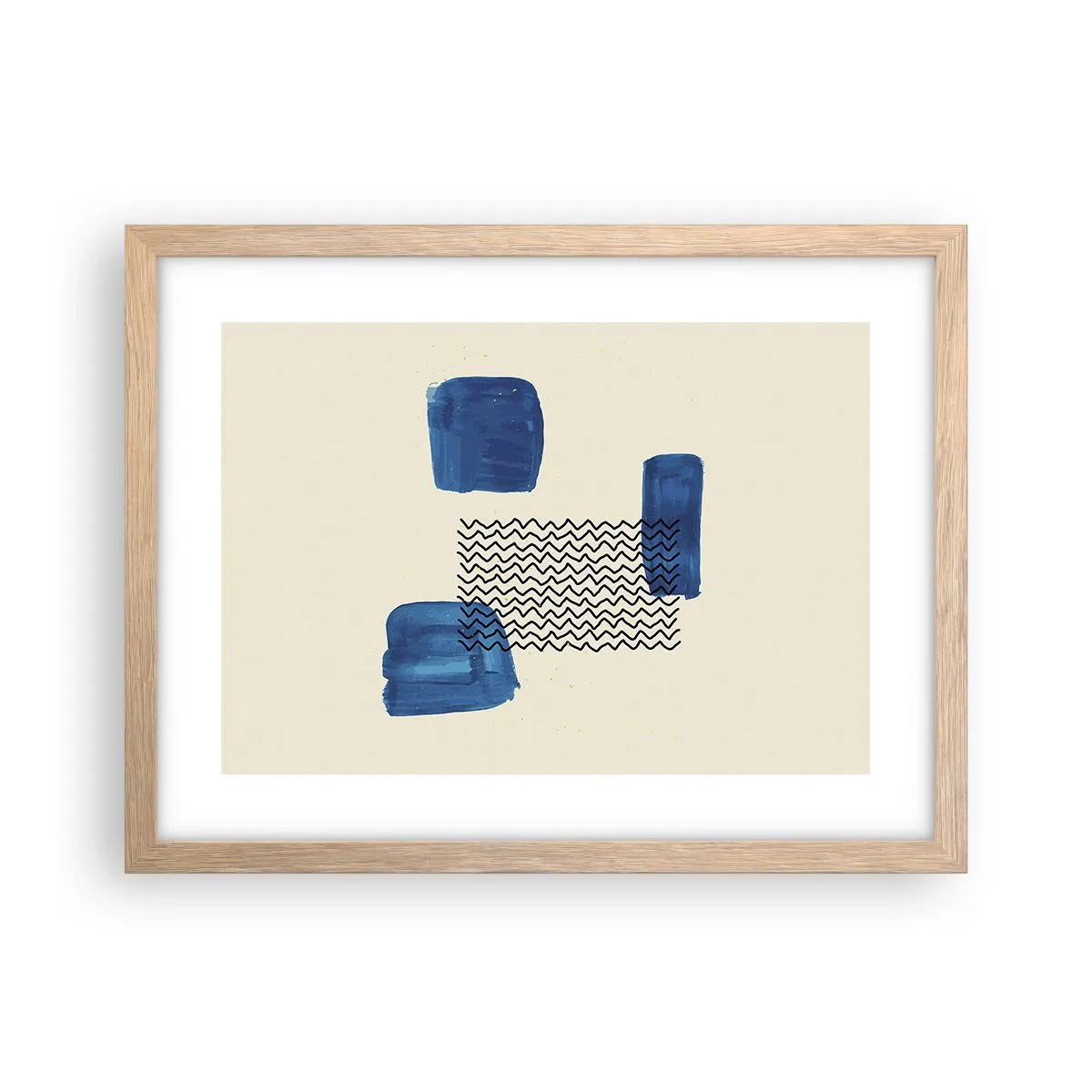 Poster in light oak frame - Abstract Quartet - 40x30 cm