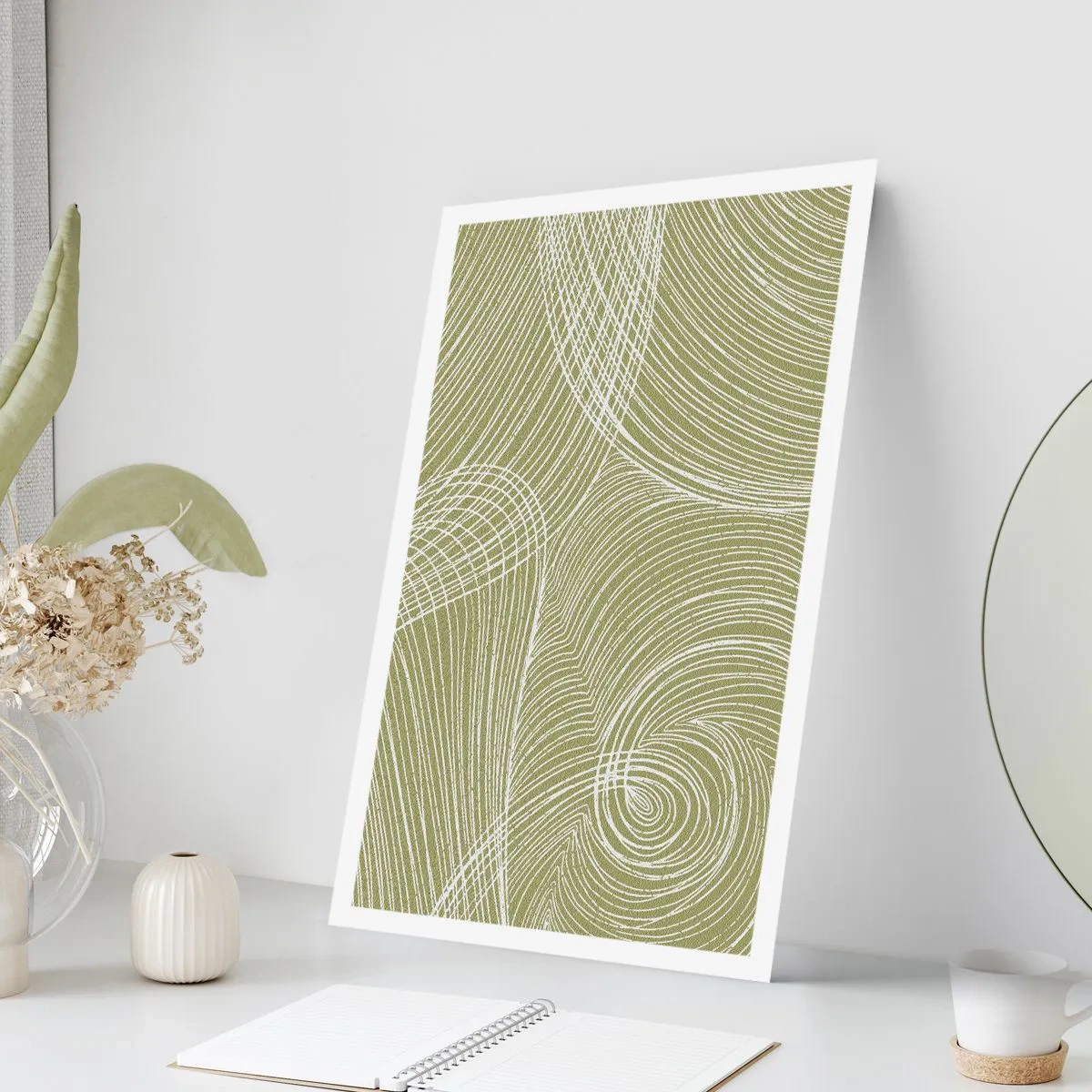 Poster - Intricate Abstract in White - 61x91 cm