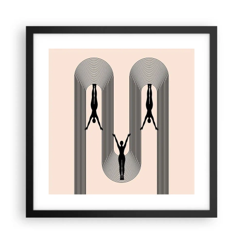 Poster in black frame - Upside Down - 40x40 cm