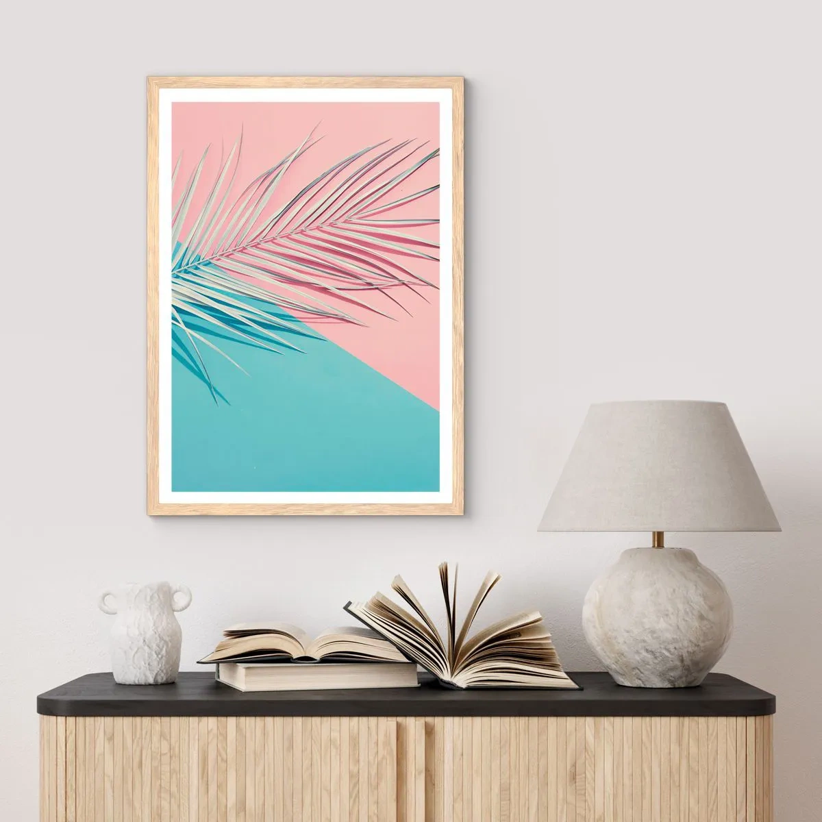 Poster in light oak frame - Tropical impression - 61x91 cm