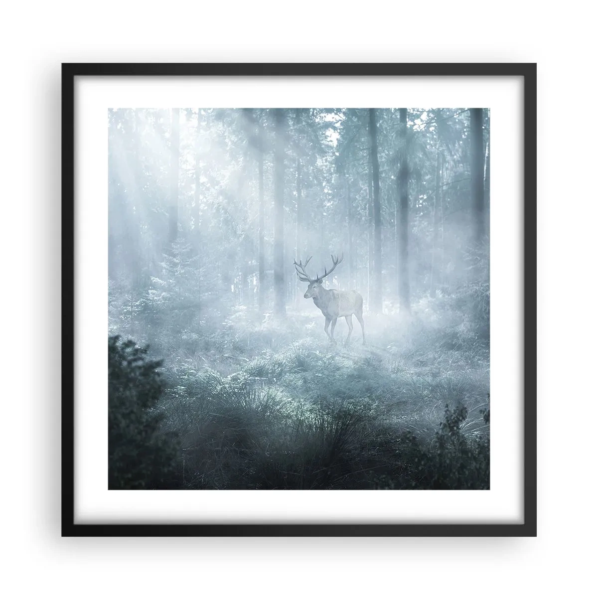 Poster in black frame - Morning Round of the Estate - 50x50 cm