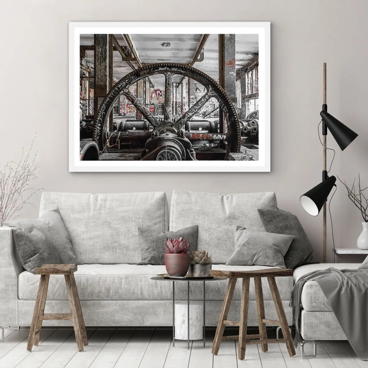Poster in white frmae - Secret Life of a Factory - 91x61 cm