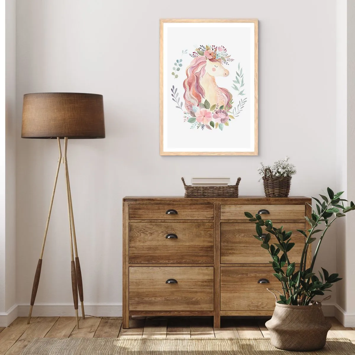 Poster in light oak frame - Invitation to the Fairytale World - 61x91 cm
